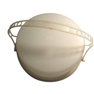 Pie Keeper Tote Vtg Tupperware White Round Storage Container picnic travel